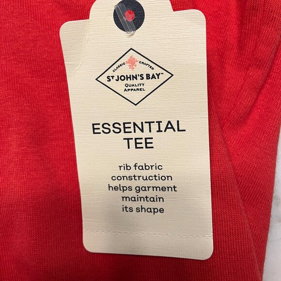 NWT St Johns Bay V-Neck Tee Shirt Short Sleeve Orange Size XS - Picture 4 of 6